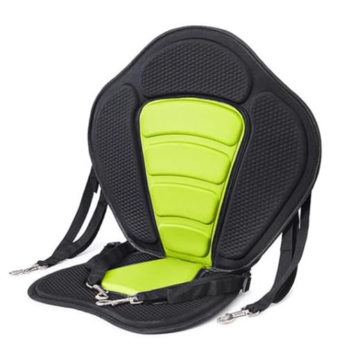 Padded Kayak Seat,Thicken Padded Seat Cushion,Comfortable Kayak Chair,for Boat Equipment Women Men Kayaking Paddleboard Kids,with Back Support (Black and Green)