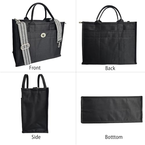 Image of Dyalsa Tote Bags for Women, Canvas Handbag Tote Purse Crossbody Bags with Zip Casual Shoulder Bags for Work and Travel