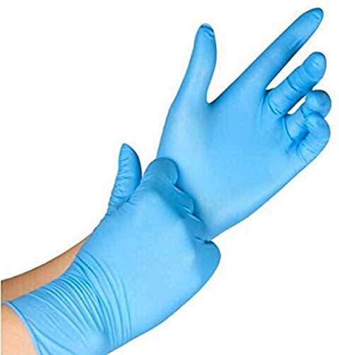 100 PCS Disposable Nitrile Gloves Exam Gloves Latex-Free, Powder-Free Glove, Blue