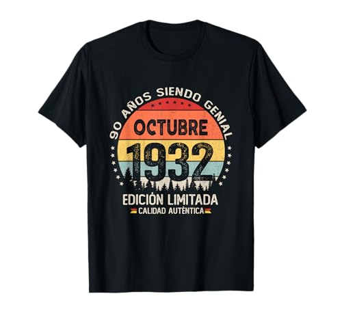 90 años Cumpleaños Las Leyendas nacen en Octubre de 1932 Camiseta