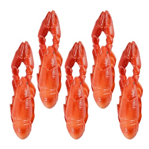 UKCOCO 5 Pezzi Aragosta Artificiale in Pvc Realistica Decorativa per Fotografia e Giochi di Finzione, Riproduzione Simulata Sicura e Dettagliata per Balcone, Cortile e Giardino