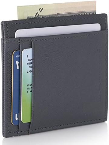 Alpine Swiss Mens RFID Wallet | Slim Minimalist Front Pocket ID Card Case | Genuine Leather | 4 Card Slots | RFID Blocking