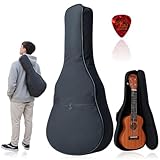 Capa Bag Acolchoada Para Ukulele Concert Luxo Top Estojo Almofadado Forrado Macio com Enchimento, Gig Bag Protetora com Alça e Bolso para Acessórios Cover Concert Uke