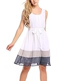 Sommerliche Kleiderauswahl: Das Chiffonkleid von Meaneor ist ein edles Sommerkleid mit Schleifengürtel.