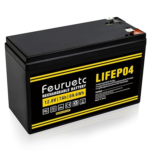 Image of 12V 7Ah Lithium LiFePO4 Battery 2000+ Deep Cycles Rechargeable Battery for Solar Powar, Lighting, Power Wheels,children's electric toys Fish Finder and More, Built-in BMS (12V 7Ah*1)
