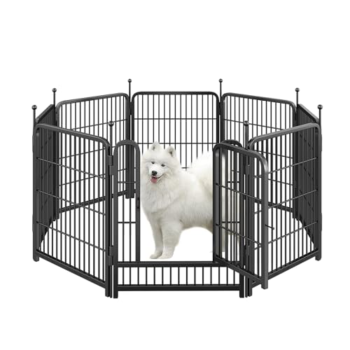 Image of Dog Playpen,Portable Outdoor Dog Fence, Dog Playpen for Large /Medium /Small Dogs, Dog Fences for the Yard,with Doors Foldable Metal (32 inch, 08 Panels)