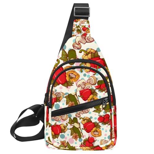 Sac de poitrine de voyage contre le vol et le désordre avec motifs ludiques de légumes