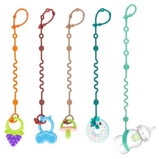 LittleHugs Toy Straps for Baby, 5pcs Adjustable Toy Holder for Stroller Accessories, Silicone Tether Pacifier Clip, No Throw Travel Essential Leash for High Chair, Car Seat (5-Pack)
