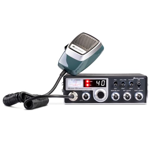 Midland ALAN 48 Quarantotto - Radio CB, Ricetrasmittente 27 MHz, 40 Canali AM/FM, (4W) RF Gain, MIC Gain, Squelch, Filtro ANL Anti-Disturbo, PA (Public Address), Frequenza 26.965 27.405 MHz, 12V/24V