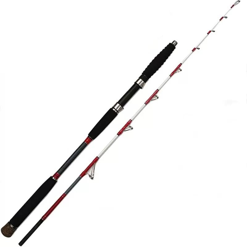 Saltwater Offshore Boat & Surf Casting Spinning Rod|2PCS|Heavy Power Fast-Medium|Action 3.5-10.6oz|Carbon Travel Surf Rod|Tuna Grouper Striper Jigging|5.3|EVA Handle (Spinning-5.3Ft)