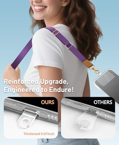 Image of Yonlevres Phone Lanyard Crossbody Strap Wrist Neck Adjustable Women Purp | Cell Phone Lanyard for Travel Cruise Daily, Hands-free, Fit Keys ID Badge, for Full-coverage Phone Case, Accessories, Gifts