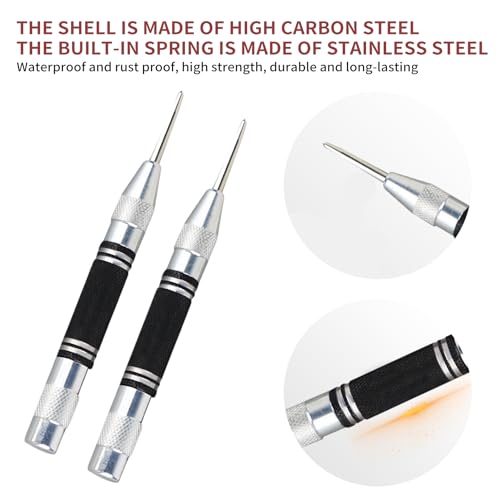 2 Stück Schlagbohrer, Zentrierwerkzeug mit Dübeln, Stift, Markierung, für Metall, Punch, Buchstaben, Metall, Stanzer, Neigungsmesser, Stempel, Papier, Leder, Werkzeug, Stempel, Ton