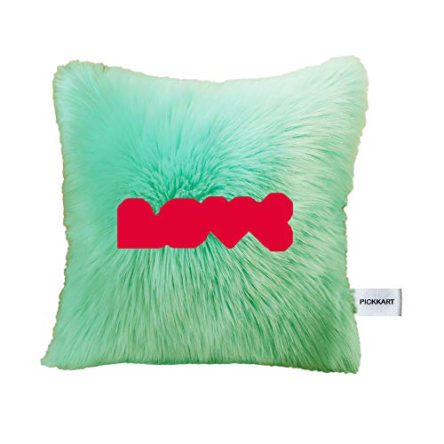 Image of Best Gifts for Birthday /Valentine's Day /Give Thanks with A Grateful Heart Love Quote - Square Shape Fur Throw Pillow Cushion - Home Sofa Decorative 16 X 16 inches (Light Green)