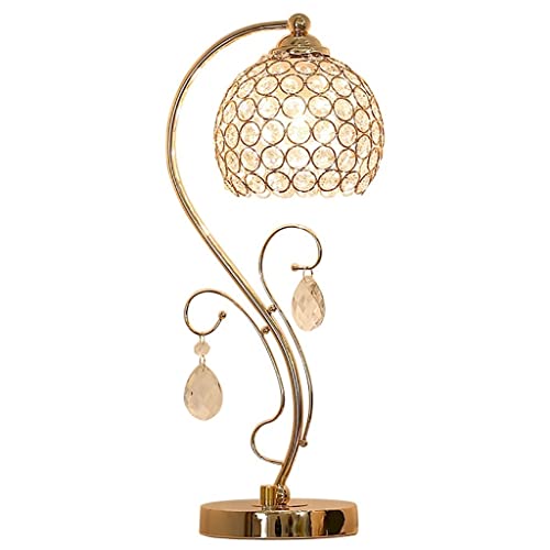 Modern K9 Crystal Table Lámpara De Platillo Acento De Metal Luz De Cama E27, Lámparas De Escritorio De La Noche Grande Luz De Noche Luz De Noche For Dormitorio De Boda Cover