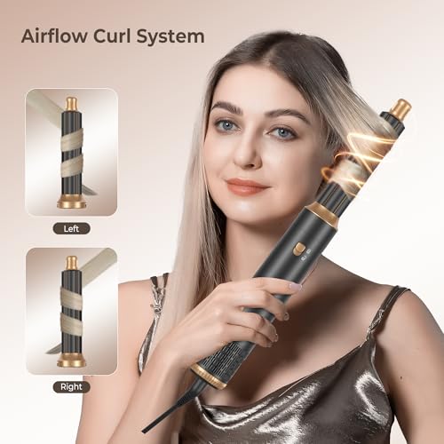 Yitrust 6 in 1 Hair Dryer Brush, Blow Dryer Brush Ionic Hair Dryer, Oval Hot Air Brush, Hair Curler Hair Straightener Magic Styler Autowrap Air Styler