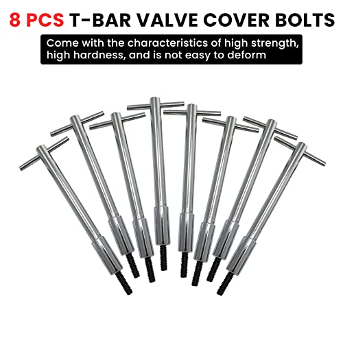 T-Bar Valve Cover Bolts Hold Down Kit Endxedo 16Pcs Valve Cover T-Bar Set Car Engine Valve Cover Hold Down Kit Replacement For Sb Sbc 265 283 302 305 307 327 350 400 #TOP3