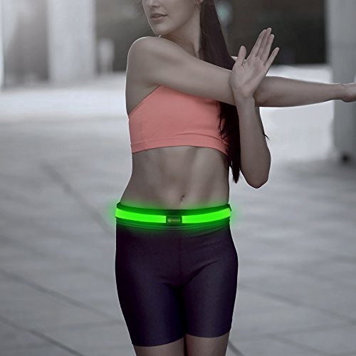 image for BSEEN Led Running Belt USB Rechargeable Reflective Waist Pack High Vis