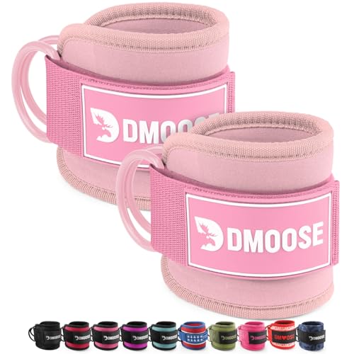 Image of DMoose Ankle Strap for Cable Machine - One Size Fit with Premium Padding, Workout Kickback Ankle Cuffs, Ankle Bands for Working Out, Booty Workouts, Leg Extension, Hip Abductors & Lower Body Exercises