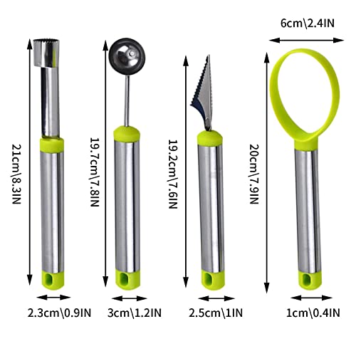 Bolinho De Melão - Melon Baller Scoop Set Com Aço Inoxidável - Cortador removedor de sementes para c