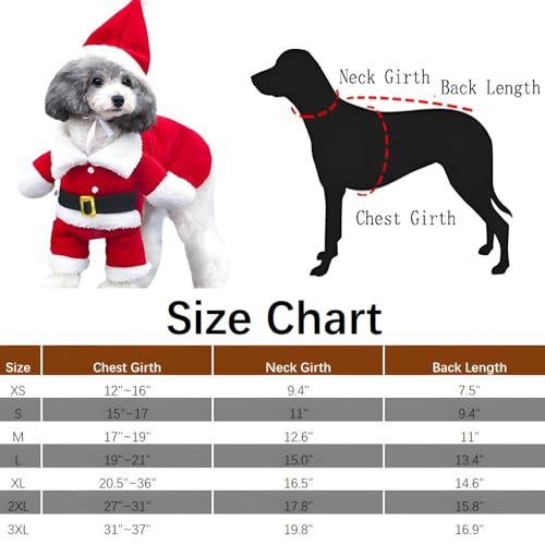 DELIFUR Pet Christmas Costume Dog Santa Claus Suit With Cap, Cat Xmas Hoodies, Party Outfit Warm in Winter (Red, S) — photo 5