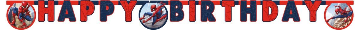 Procos White - Happy Birthday Spider-Man Crime Fighter Banner In Fsc Paper, 93868