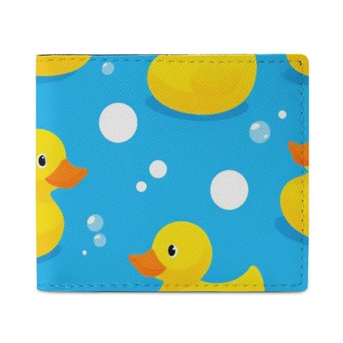 Slim Credit Card Holder for Men Women, Small Card Protector Organizer Case Yellow Rubber Duck Wallet