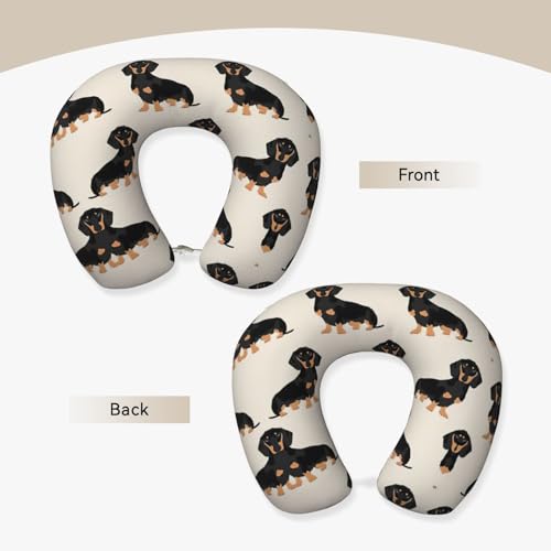 Almohada de viaje de poliéster negra para cuello miniatura 3