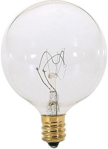 Satco S3821 15G16-1/2, 15-watt Candelabra Globe Clear (Pack of 12)