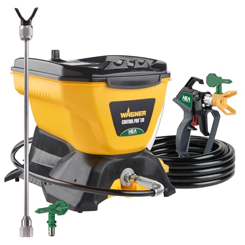 Wagner Spraytech 2422951 Control Pro 130 Paint Sprayer Kit, High Efficiency Airless Sprayer with Low Overspray & 12" Extension, 515 & 413 Tip for Large Projects, Yellow