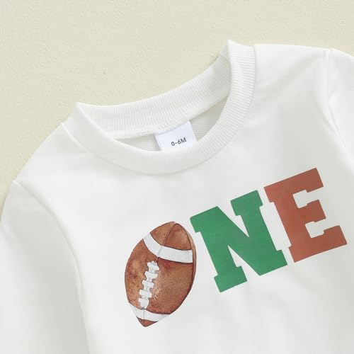 YOKJZJD Baby Boy First Birthday Outfit One Football Sweatshirt Long Sleeve T-Shirt Pants Set Fall 1 Year Old Birthday Clothes3