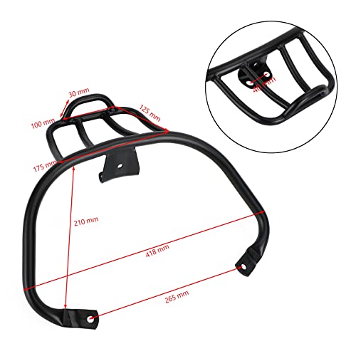 Artudatech Gepäckträger Rear Luggage Rack Grab Handle Black Fit for Vespa Primavera Sprint 50 125 150 BLK