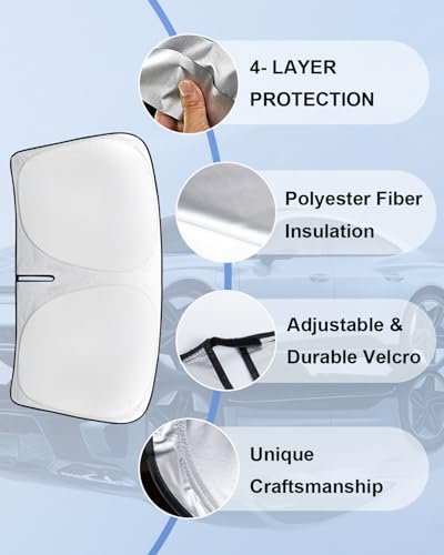 Sun Shade for Mini Cooper Windshield Sunshade fit for 2015-2023 2024 2025 BMW Mini Cooper F55 Accessories Front Window Shield Sun Visor Protector Block UV Ray Heat