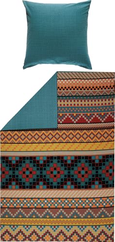 Erwin Müller Bettwäsche, Bettgarnitur Flanell Ethno, Hahnentritt-Muster...