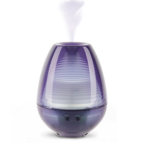 Humidificador Aromaterapia, Humidificador Ultrasónico con Luz LED de 2 Maneras (frío color y caliente color), Difusor de Aroma,160ml de Capaidad, para Hogar, Oficina,Dormitorio,Baño,etc.(Púrpura)