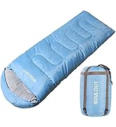 SOULOUT Schlafsack 3-4 Jahreszeiten - Wasserdichter Leichter Deckenschlafsack für Camping, Reisen...