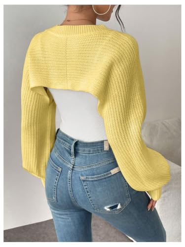 Image of GORGLITTER Women's Shrug Cropped Bolero Cardigan Long Sleeve Fall Sweaters 2026 Lightweight Dressy Knit Pullover Tops