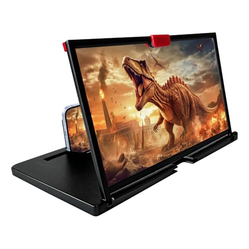 Image of Screen Phone Magnifier, 12" HD Mobile Phone Magnifier Projector Screen for Movies,Videos, Gaming Portable 3D Magnifying Scree-n for Elderly(Color:Black)