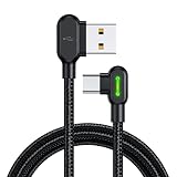 Mcdodo USB-Cケーブル 3A急速充電 Type-Cケーブル 両端L型設計 高速データ転送 USB-A端子も両面挿せる タイプCコード LEDライト付き 高耐久ナイロン編み Pad i-Phone 17/16/15 Xperia Galaxy Pixel AndroidなどUSB-C機器対応 型番CA-5281 ブラック 1.2m