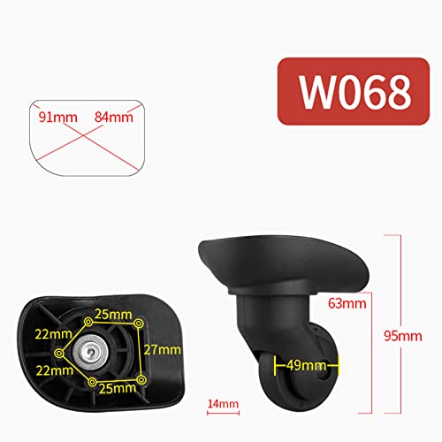 Luggage Wheels,Universal Luggage Casters,1 Pair Luggage Wheel Replacement Spare Spinner Caster for Suitcase Wheel Repair (W068)2