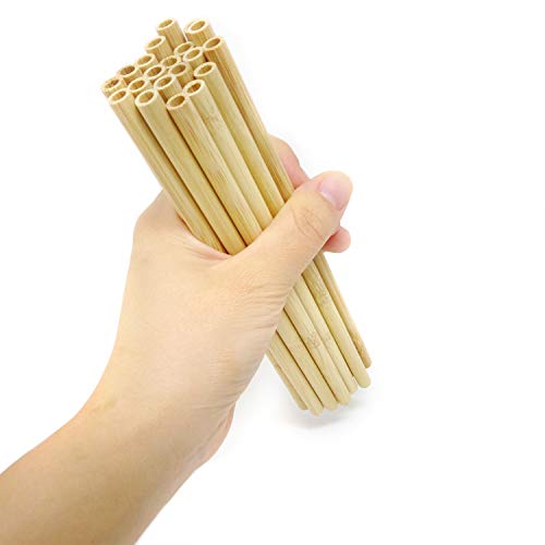 Honbay 20Pcs Bamboo Drinking Straws Reusable Wood Straws With 1Pcs Cleaning Brush For Home And Outdoors #TOP5