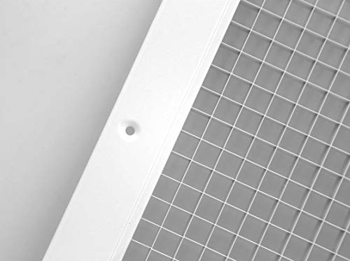 Image of 8 inch x 30 inch Cube Core Eggcrate Return Air Grille - Aluminum Rust Proof - HVAC Vent Duct Cover - White [Outer Dimensions: 9.75 X 31.75]