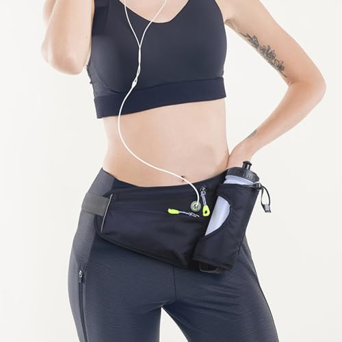 DZOZO Running Fanny Pack with Bottle Holder Waist Fanny Pack Bum Bag Fitness Waist Bag Bottle Holder Fanny Pack Cycling Waist Bag Running Bag Outdoor Sport Waist Bag with Reflective Strips - Image 2