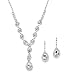Mariell Sparkling Clear Rhinestone Necklace and Earrings Set for Proms, Bridesmaid's Gifts and Weddings