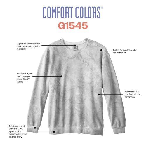 Comfort Colors Adult Crewneck Sweatshirt, Style G1566/G1545, Smoke, Large