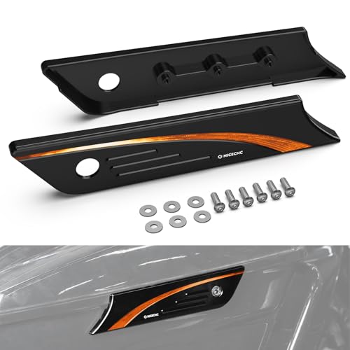Housses de sacoche orange NICECNC pour Harley Road Glide 2015-2023