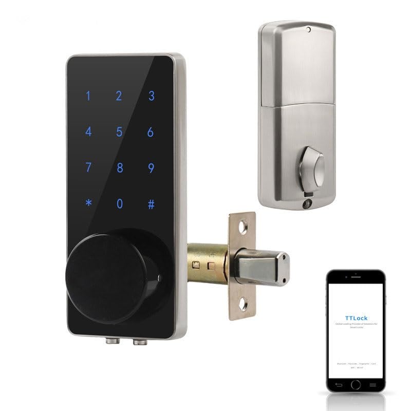 Serrure connectée alliage fingerprint lock automatic smart biométrique pour porte noire - 3