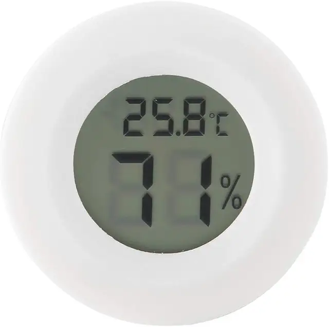 Digital Reptile Thermometer Hygrometer for Terrariums - White