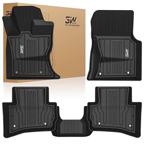 3W Floor Mats Fit for Jaguar F-pace & Land Rover Range Rover Velar 2017-2024 2025 2026, TPE All Weather Custom Fit Accessories for Jaguar F pace Floor Liner 1st and 2nd Row Full Set Car Mats