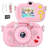 ENGUNS Kids Camera for Girls Age 3-12, 32MP HD Digital Camera for Kids, Dual Lens Selfie Toddler Camera, 1080P Video Camera for Toddlers, Girls Birthday Gifts Toys Child Kid Camera with 32GB SD Card