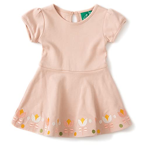 Little Girls' Summer Dress - 100% Organic Cotton with Embroidered Hem, Designer Childrenswear